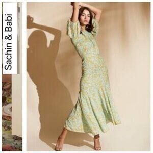 MSRP $275 NWT Sachin + Babi Alexandra Georgette Midi Dress Size 0 |SAME DAY SHIP